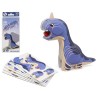 3D Puzzle Dino 18 x 8 cm Blau