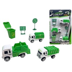 Spielset Fahrzeuge Müllwagen 6 Stücke