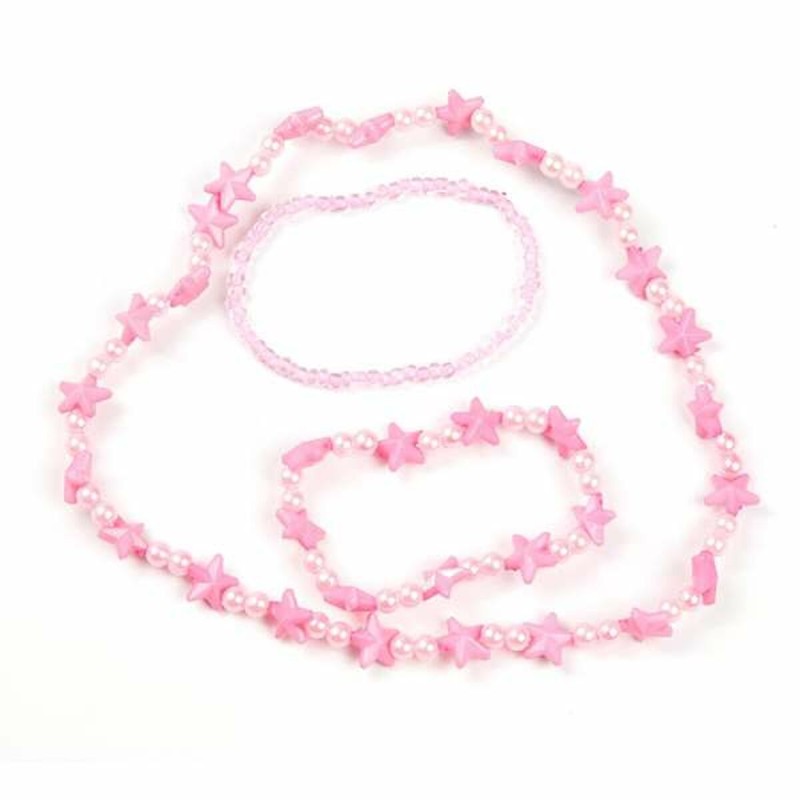 Halskette und Armbänder Set Inca Rosa Für Kinder