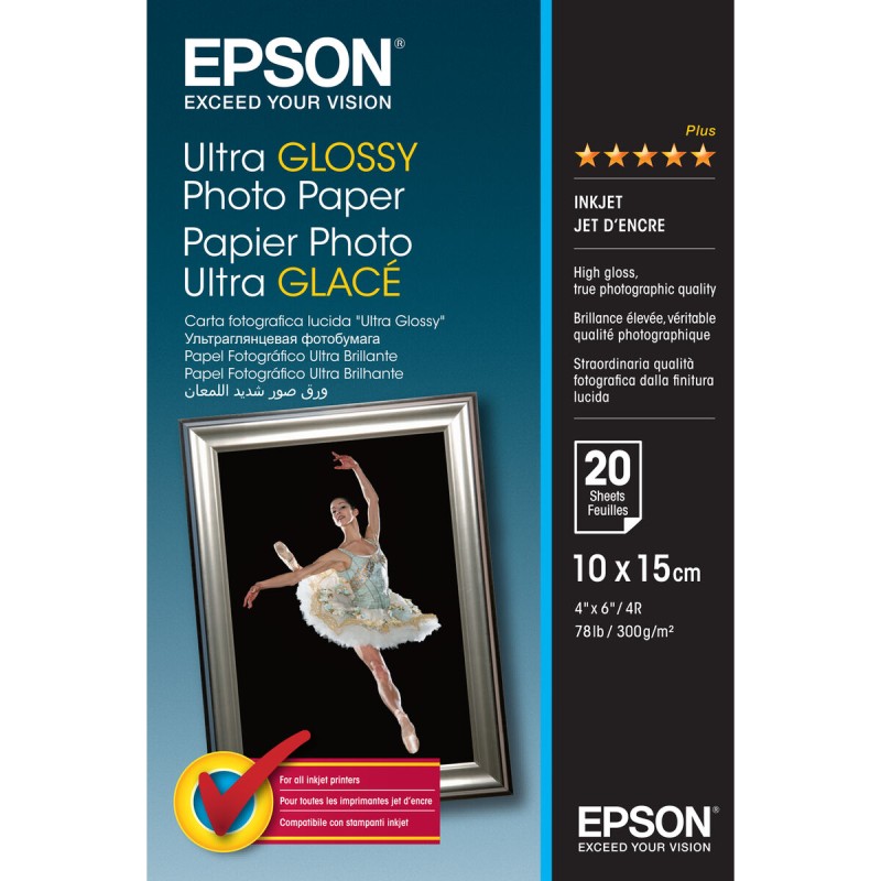 Tinte und Fotopapierpackung Epson C13S041926 A6 20 Blatt (1 Stück)