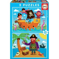 Set mit 2 Puzzeln Educa 20 Stücke Piraten
