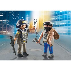 Playset Playmobil 71505 Polizei Dieb 9 Stücke