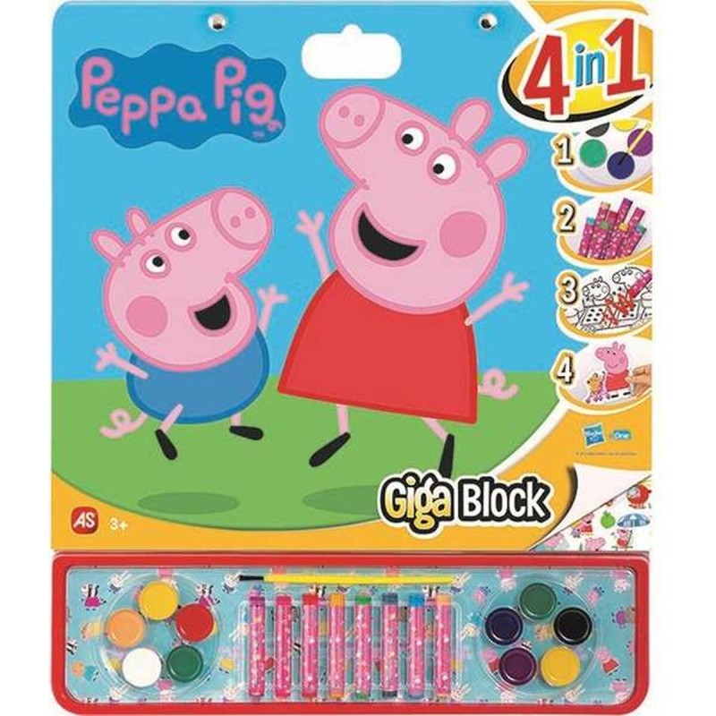 Zeichnungen zum Ausmalen Peppa Pig Aufkleber 4 in 1