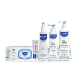 Baby-Geschenk-Set Mustela Bolsa Paseo Gris Sporttasche Grau 6 Stücke