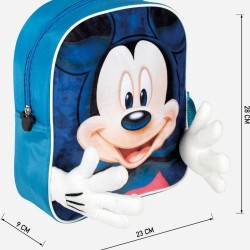 Schulrucksack Mickey Mouse Blau (25 x 31 x 1 cm)