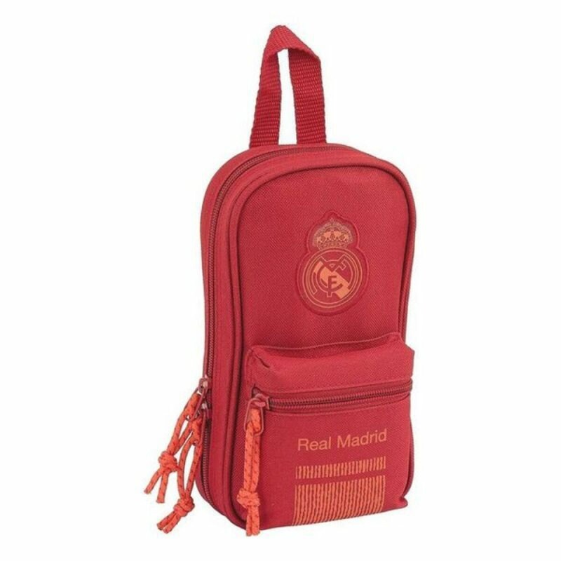 Rucksack mit Federtaschen Real Madrid C.F. Rot 12 x 23 x 5 cm (33 Stücke)