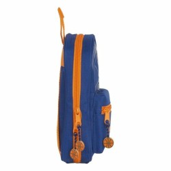 Rucksack mit Federtaschen Valencia Basket M747 Blau Orange 12 x 23 x 5 cm (33 Stücke)