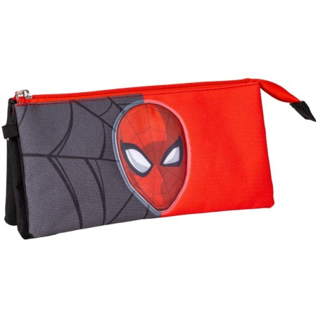 Dreifaches Mehrzweck-Etui Spider-Man Rot Schwarz 22,5 x 2 x 11,5 cm