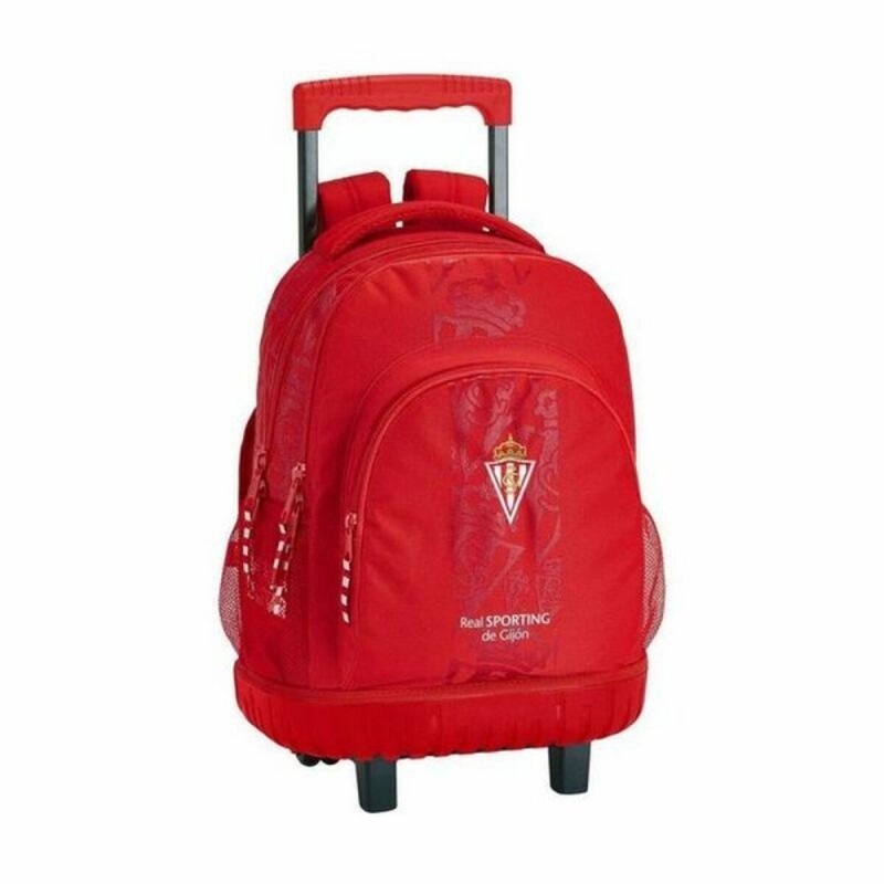 Schulrucksack mit Rädern Compact Real Sporting de Gijón SF-611972-818 Rot (32 x 45 x 21 cm)