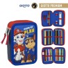 Dreifaches Federmäppchen The Paw Patrol Blau 12,5 x 6,5 x 19,5 cm