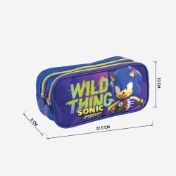 Zweifaches Mehrzweck-Etui Sonic Blau 22,5 x 8 x 10 cm