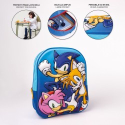 Schulrucksack 3D Sonic 25 x 31 x 9 cm Blau