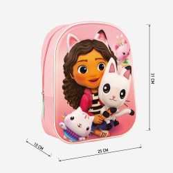 Schulrucksack 3D Gabby's Dollhouse Rosa 25 x 31 x 10 cm