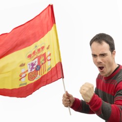 Spanische Flagge mit Mast... (MPN H2500128)