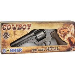 Knallkörper-Pistole Gonher Silberfarben Cowboy