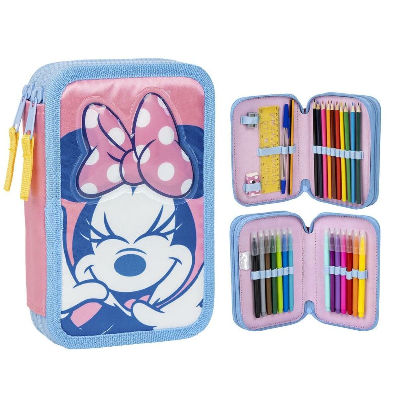 Doppel-Federtasche Minnie Mouse Rosa 12,5 x 19,5 x 4,5 cm