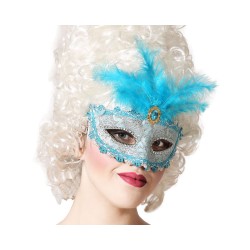 Augenmaske mit Federn Blau... (MPN )