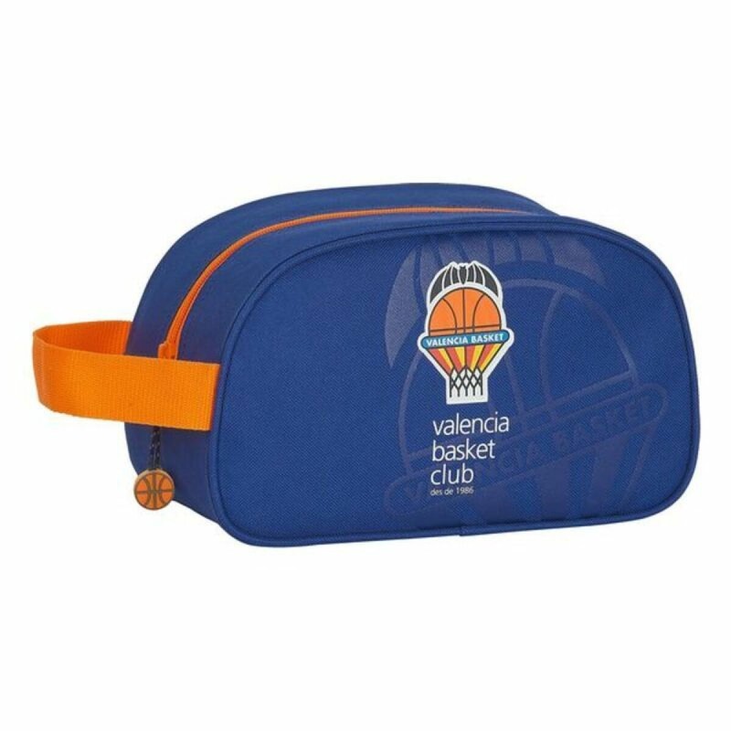 Kulturbeutel für die Schule Valencia Basket M248 Blau Orange 26 x 15 x 12 cm