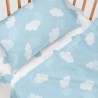 Bettwäsche-Set HappyFriday Basic Kids Clouds Blau Babybettchen 2 Stücke