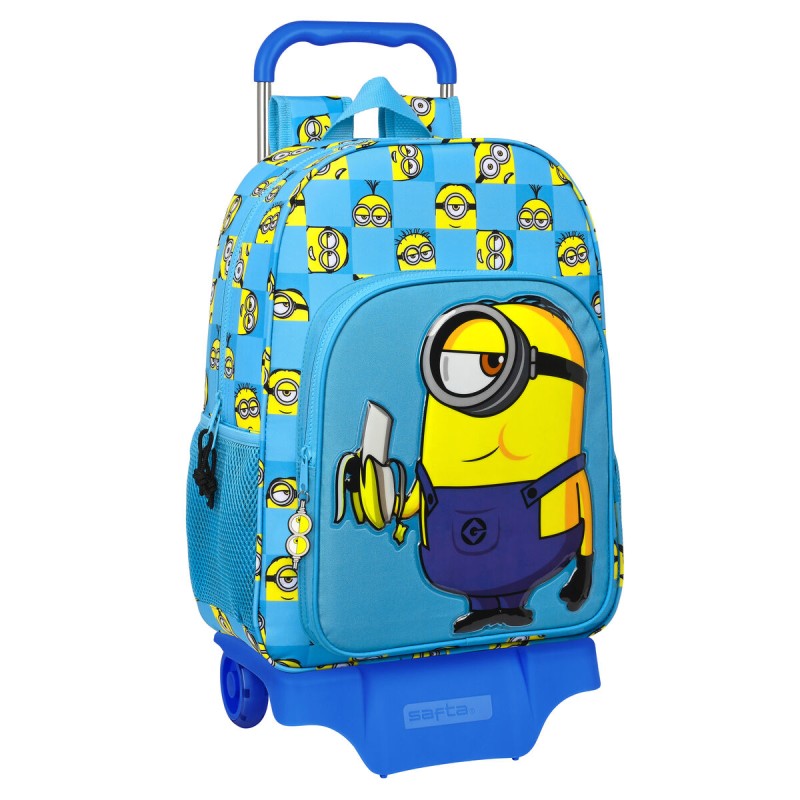 Schulrucksack mit Rädern Minions Minionstatic Blau (33 x 42 x 14 cm)