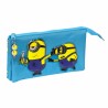 Dreifaches Mehrzweck-Etui Minions Minionstatic Blau (22 x 12 x 3 cm)