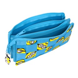 Dreifaches Mehrzweck-Etui Minions Minionstatic Blau (22 x 12 x 3 cm)