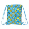 Rucksacktasche mit Bändern Minions Minionstatic Blau 26 x 34 x 1 cm