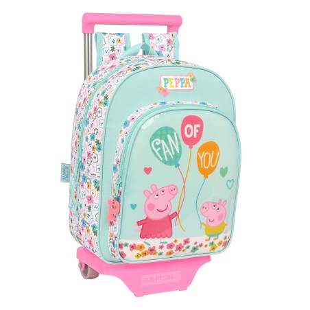 Schulrucksack mit Rädern Peppa Pig Cosy corner Blau 26 x 11 x 67 cm