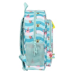 Schulrucksack Spongebob Stay positive Blau Weiß 32 x 38 x 12 cm