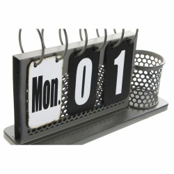 Tischkalender DKD Home Decor 26 x 8 x 18 cm Schwarz Metall Hellgrau