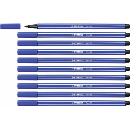 Filzstifte Stabilo Pen 68 Marineblau (10 Stücke)