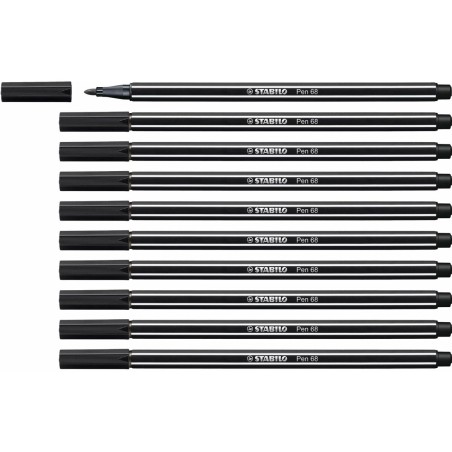 Filzstifte Stabilo Pen 68 Schwarz (10 Stücke)