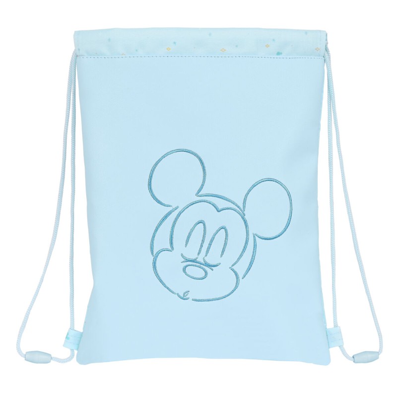 Rucksacktasche mit Bändern Mickey Mouse Clubhouse Hellblau (26 x 34 x 1 cm)