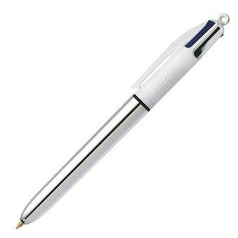 Stift Bic Shine Silver Weiß Silberfarben (12 Stücke)