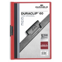 Portfoliomappe Durable Duraclip 60 Rot Durchsichtig A4 25 Stücke