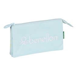 Dreifaches Mehrzweck-Etui Benetton Fantasy Himmelsblau (22 x 12 x 3 cm)