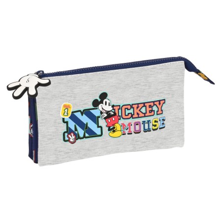 Dreifaches Mehrzweck-Etui Mickey Mouse Clubhouse Only one Marineblau 22 x 12 x 3 cm