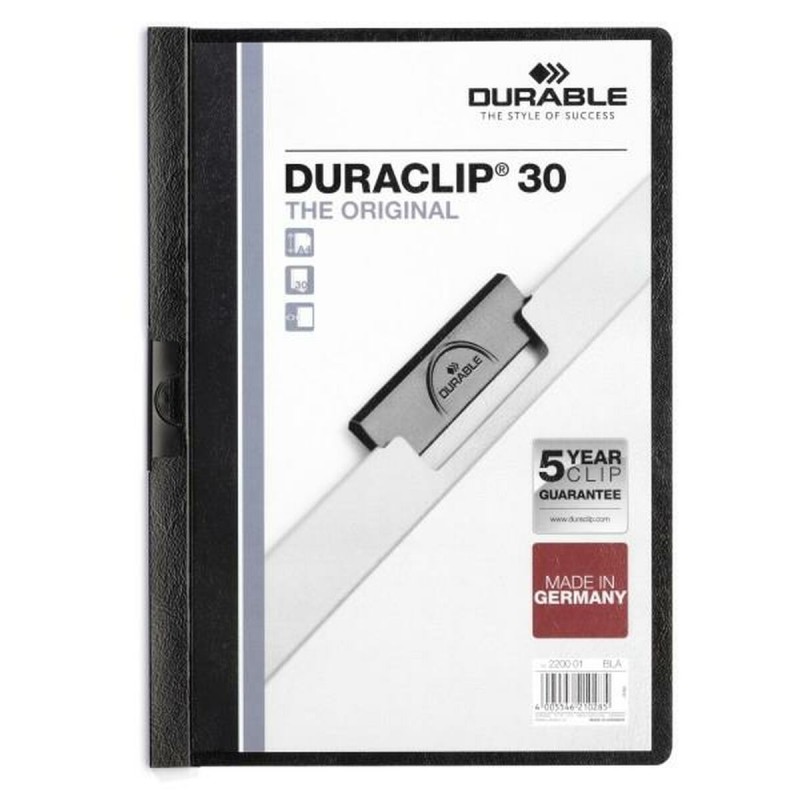 Portfoliomappe Durable DURACLIP 30 A4 Schwarz A4 25 Stücke