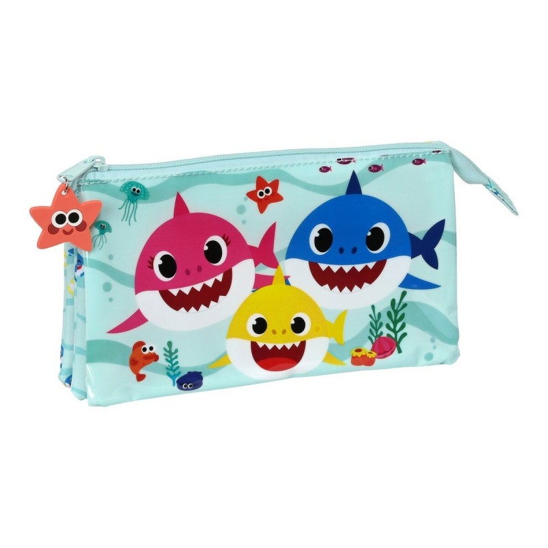 Schulmäppchen Baby Shark Beach Day Gelb Hellblau (22 x 12 x 3 cm)