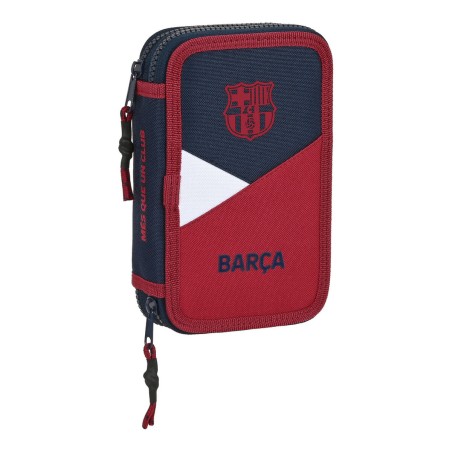 Doppel-Federtasche F.C. Barcelona Corporativa Blau Granatrot 12.5 x 19.5 x 4 cm (28 Stücke)