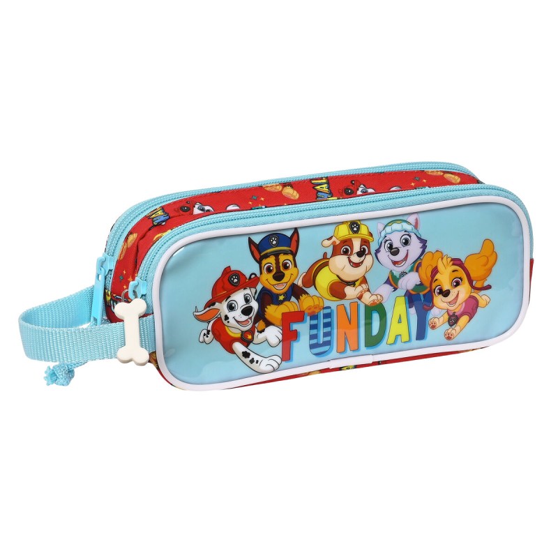 Zweifaches Mehrzweck-Etui The Paw Patrol Funday Rot Hellblau (21 x 8 x 6 cm)