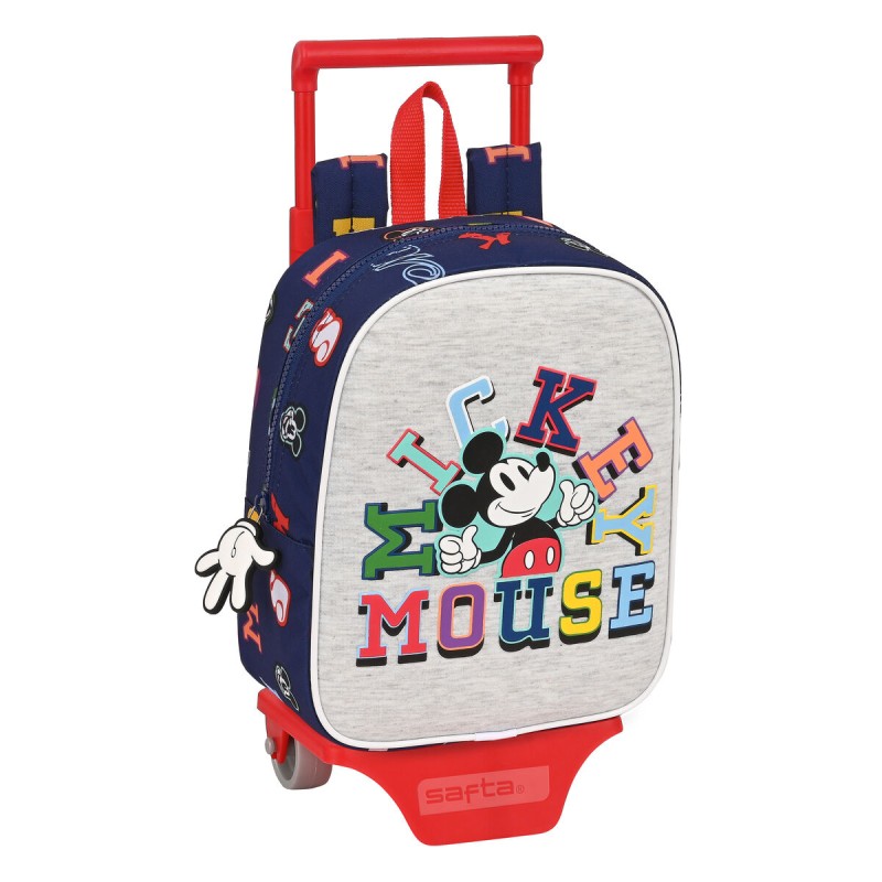 Schulrucksack mit Rädern Mickey Mouse Clubhouse Only one Marineblau 22 x 27 x 10 cm