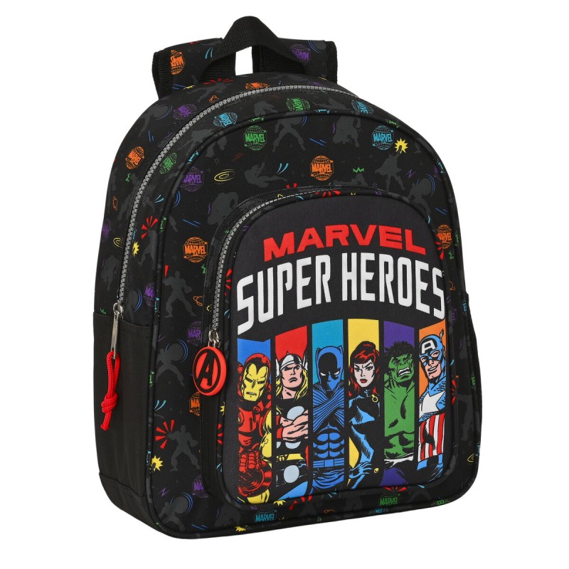 Kinderrucksack The Avengers Super heroes Schwarz (27 x 33 x 10 cm)