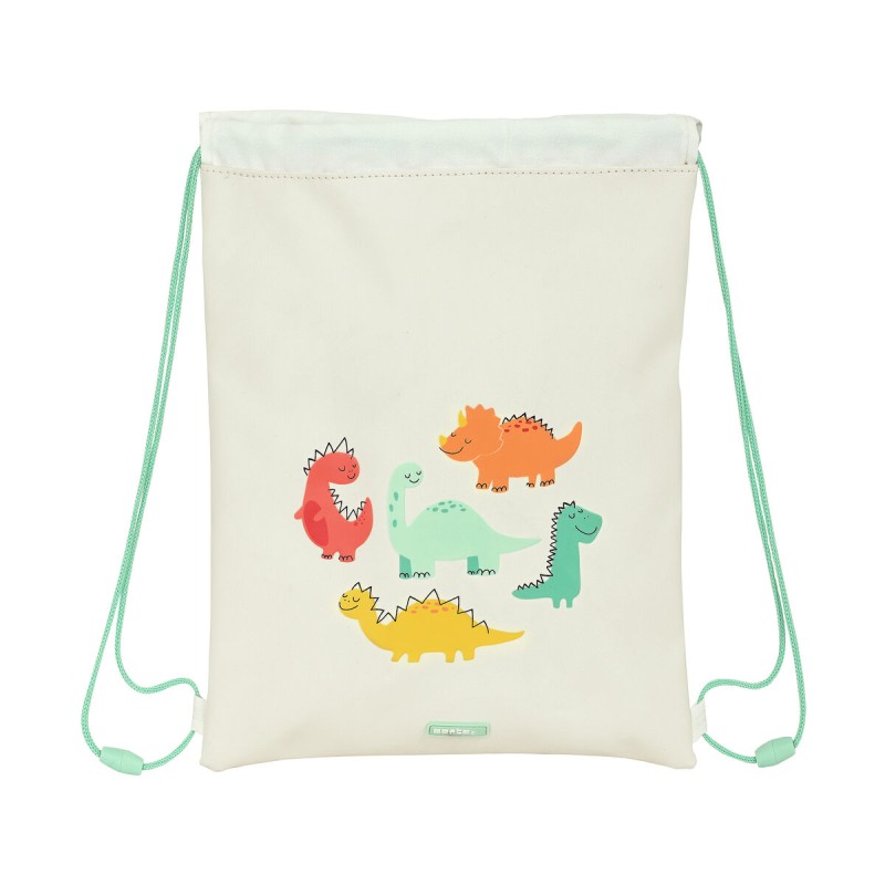 Rucksacktasche mit Bändern Safta Dinos Creme