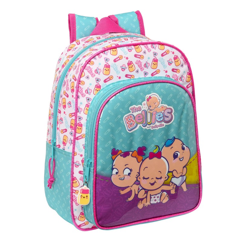 Schulrucksack The Bellies 26 x 34 x 11 cm Lila türkis Weiß