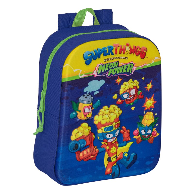 Schulrucksack SuperThings 3D Blau Bunt 22 x 27 x 10 cm