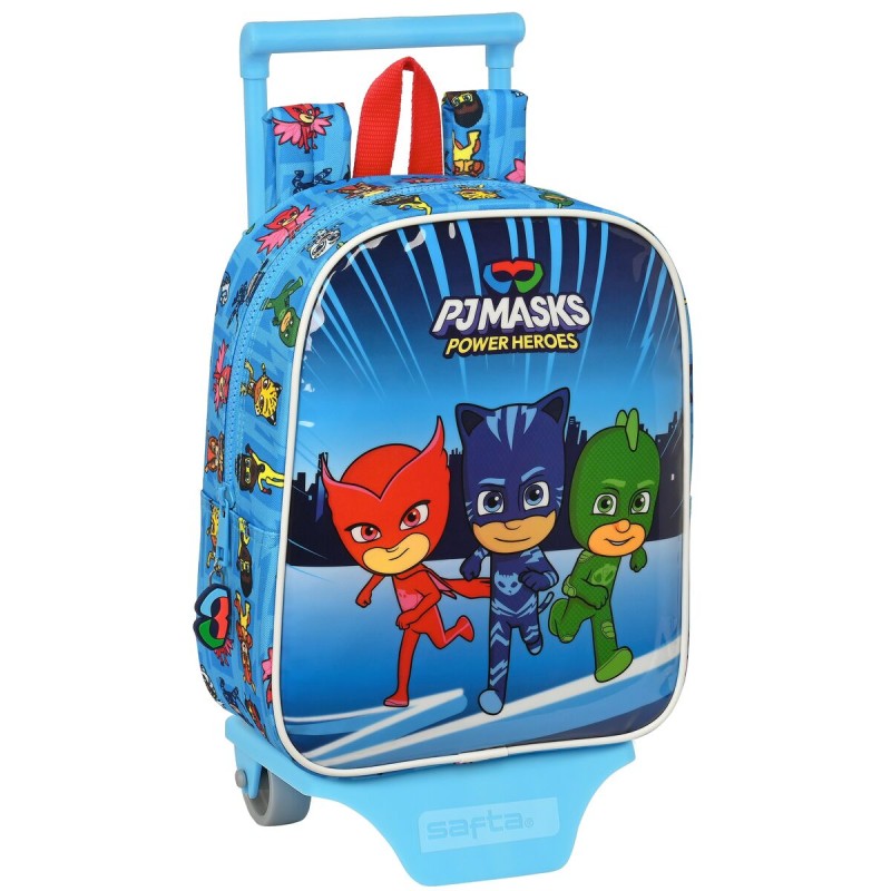 Schulrucksack mit Rädern PJ Masks Blau 22 x 27 x 10 cm