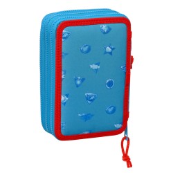 Dreifaches Federmäppchen SuperThings Rescue force 12.5 x 19.5 x 5.5 cm Blau (36 Stücke)