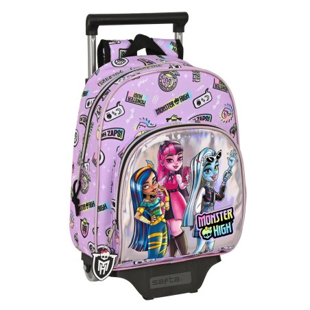 Schulrucksack mit Rädern Monster High Best boos Lila 28 x 34 x 10 cm