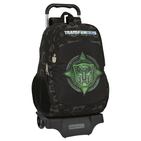 Schulrucksack mit Rädern Transformers Schwarz 32 x 44 x 16 cm